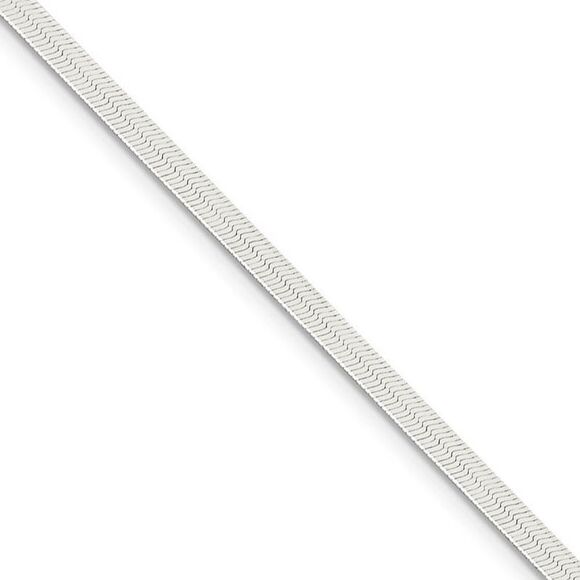 3mm, Sterling Silver Solid Herringbone Chain Necklace, 20 Inch - Picture 1 of 8